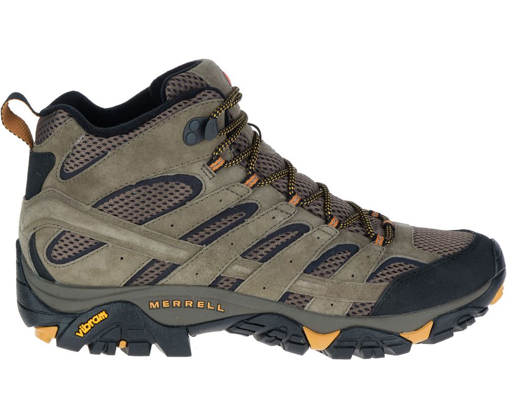 Merrell Hiking Boots Olive - Moab 2 Mid Ventilator Wide Width - Mens 91MGWFIRD